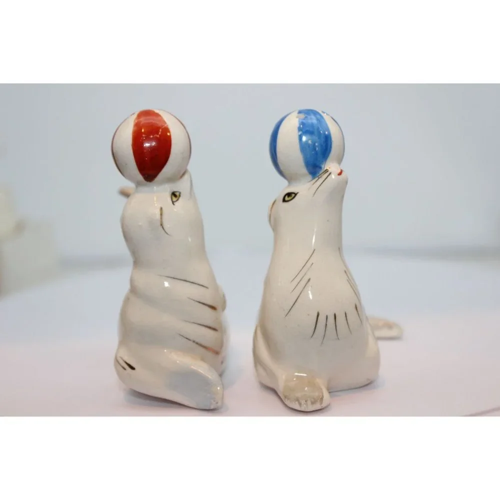 Salt & Pepper Shakers - Vintage Seals Balancing Balls